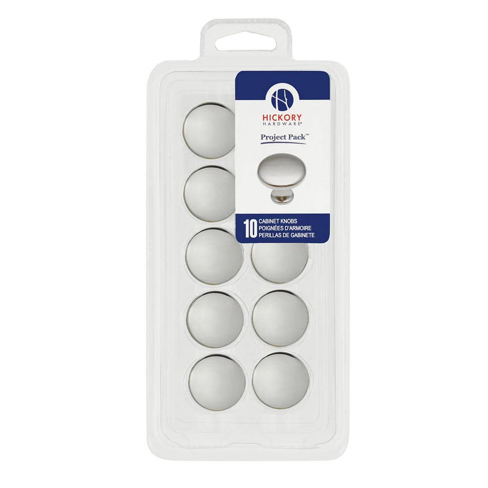 Project-Pack Collection 1-1/8 in. Chrome Finish Cabinet Knob (10-Pack) - Hercitys