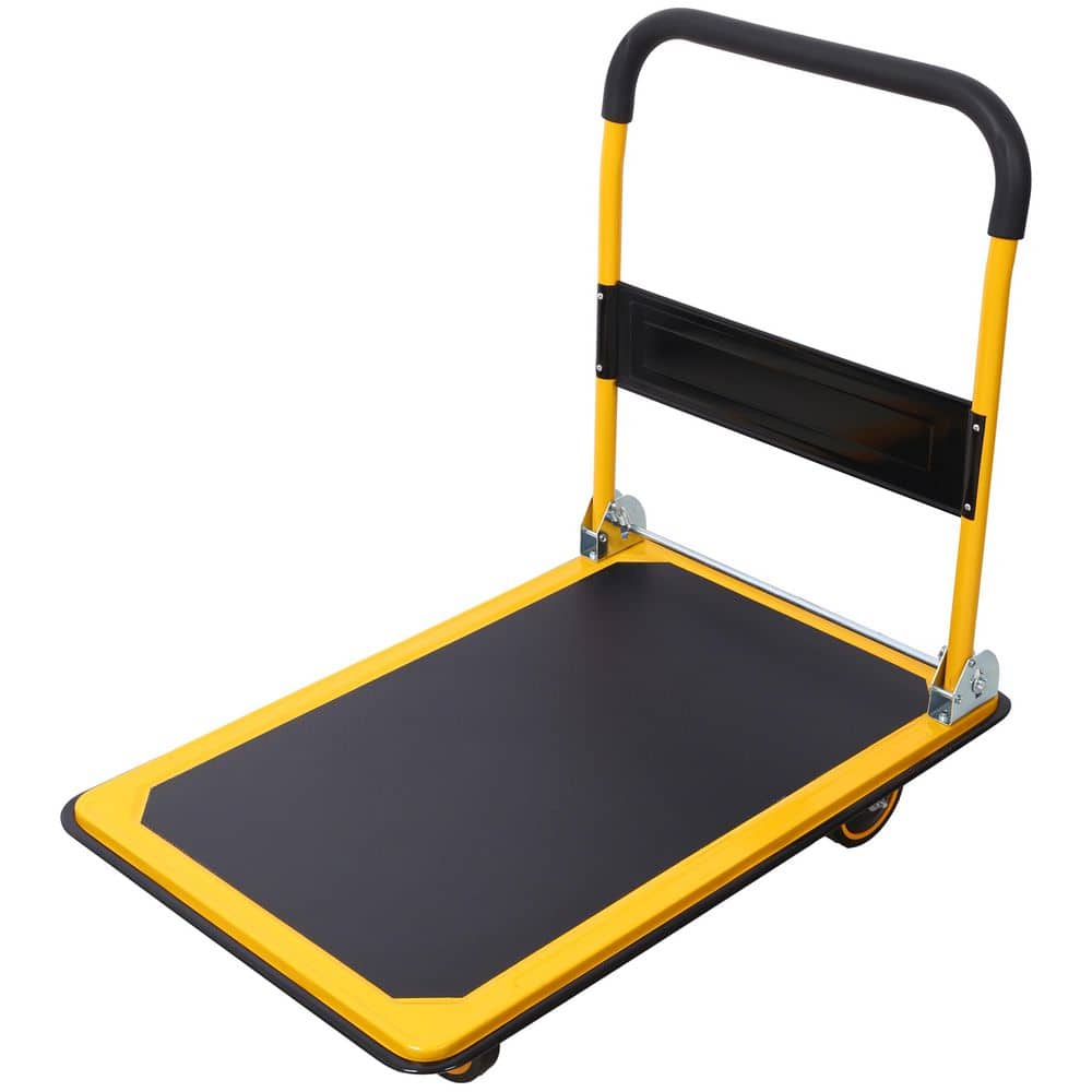 660 lbs. Foldable Steel Wheelbarrows, Multi-Purpose Cart, Platform Truck Push Dolly with 360° Swivel Wheels - Hercitys