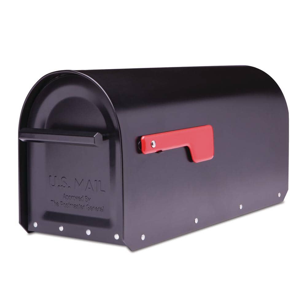 Sequoia Black, Large, Steel, Heavy Duty Post Mount Mailbox - Hercitys