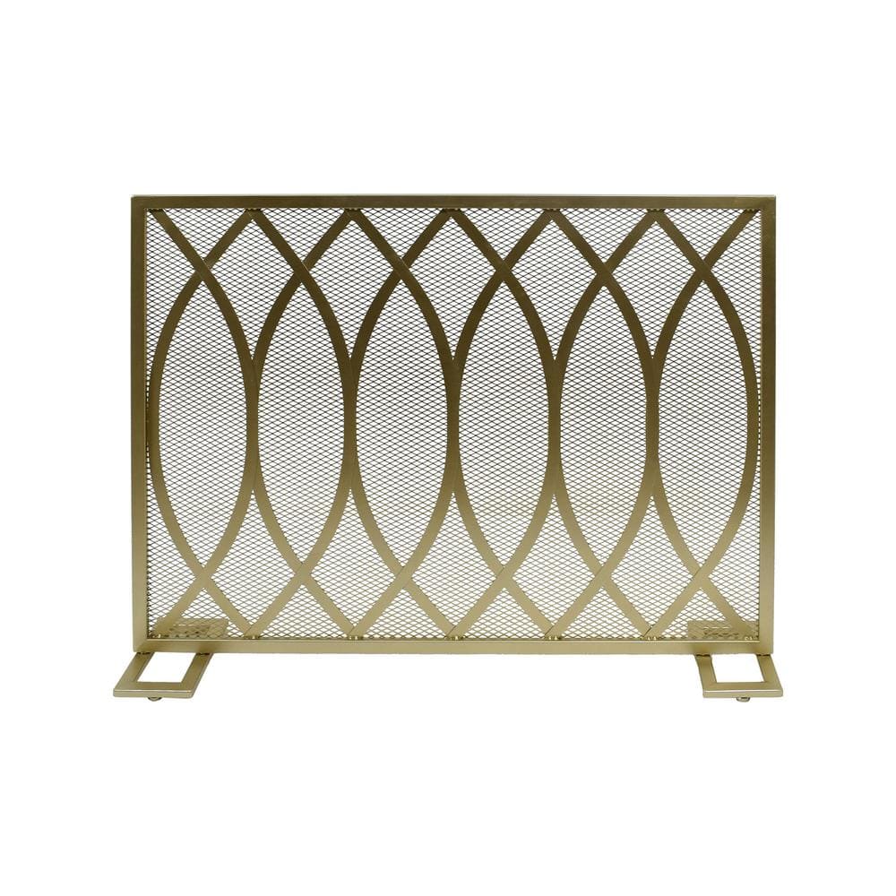 Buncombe Modern Gold Single Panel Iron Fire Screen - Hercitys