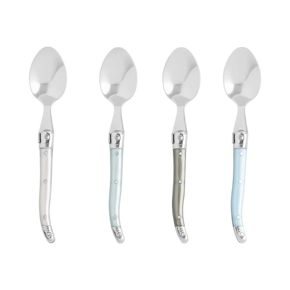 Laguiole Coffee Spoons, Set of 4 – 18/0 Stainless-Steel with Mother of Pearl Handles - Hercitys