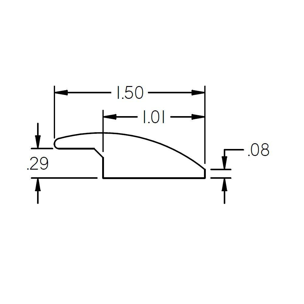 Vicaro 0.27 in. Thick x 1.5 in. Wide x 78 in. Length Wood Reducer - Hercitys