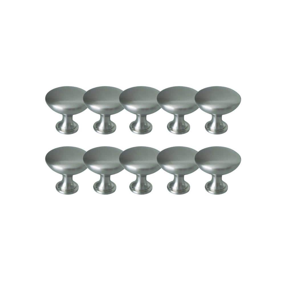 Midtown 1-3/16 in. Satin Nickel Cabinet Knob Value Pack (10 per Pack) - Hercitys