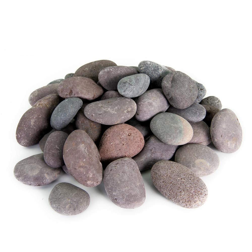 0.50 cu. ft. 3 in. to 5 in. Roja Mexican Beach Pebble Smooth Round Rock for Gardens, Landscapes and Ponds - Hercitys