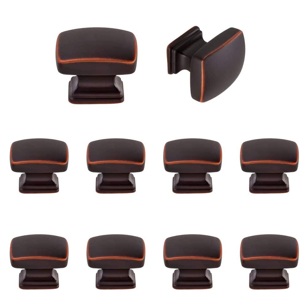 10-Pack Grayson 1-1/4 in. (32 mm) Traditional Oil Rubbed Bronze Rectangle Cabinet Knob - Hercitys