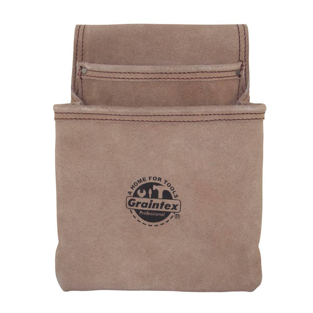 2-Pocket Suede Leather Nail and Tool Pouch - Hercitys