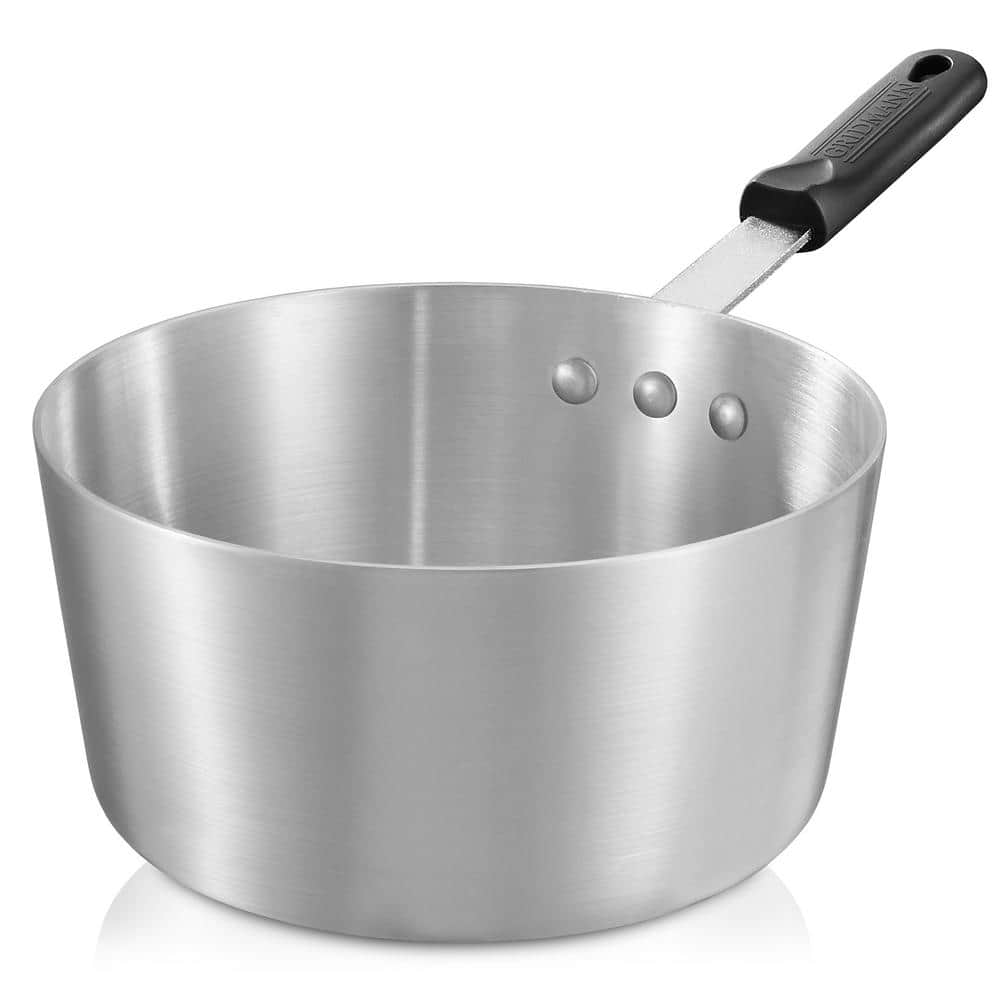 3.75 qt. Aluminum Sauce Pan with Silicone Handle - Hercitys
