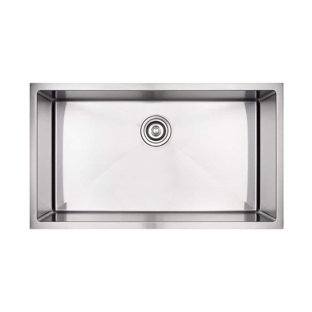 30 in. Undermount Single Bowl 18-Gauge Stainless Steel Kitchen Sink with R10 Corner - Hercitys