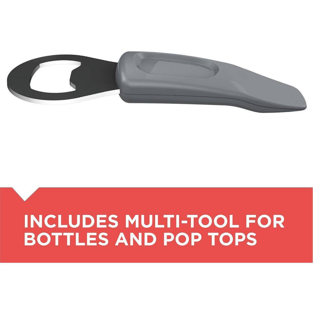 1-Touch Tall Electric Can Opener, Removable Multi-Tool with Knife Sharpener, Bottle Opener, Pop-Top Remover, Black - Hercitys