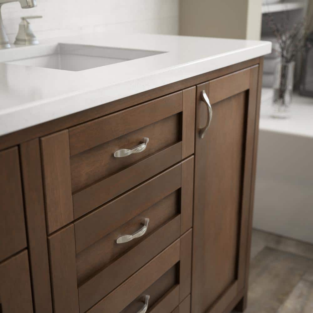 10-Pack Simple Twist 3 in. (76 mm) Classic Satin Nickel Cabinet Drawer Spoon Foot Pulls - Hercitys