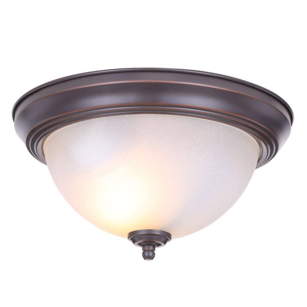 11 in. 1-Light Oil Rubbed Bronze Flush Mount (2-Pack) - Hercitys