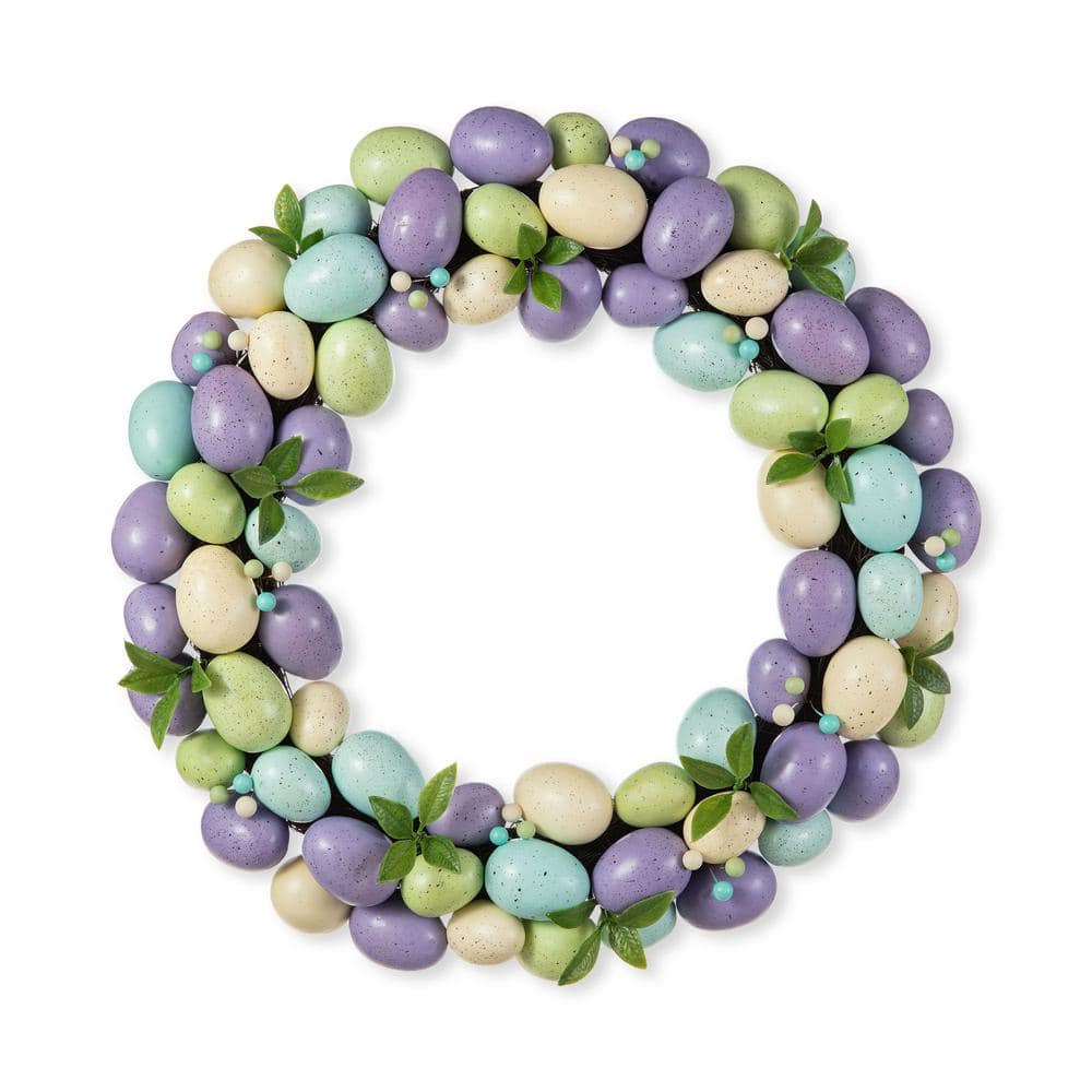 18 in. D Easter Purple Hue Eggs Wreath - Hercitys