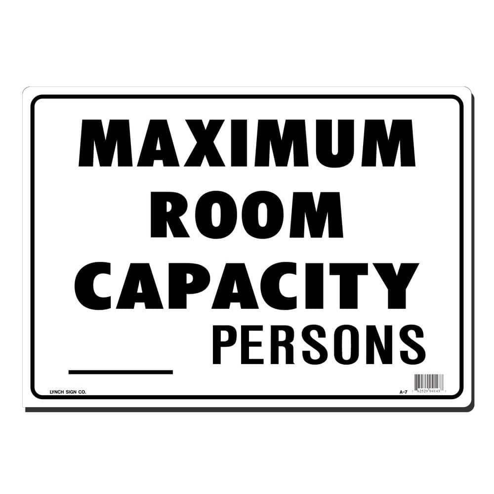 14 in. x 10 in. Maximum Room Capacity Sign Printed on More Durable, Thicker, Longer Lasting Styrene Plastic - Hercitys