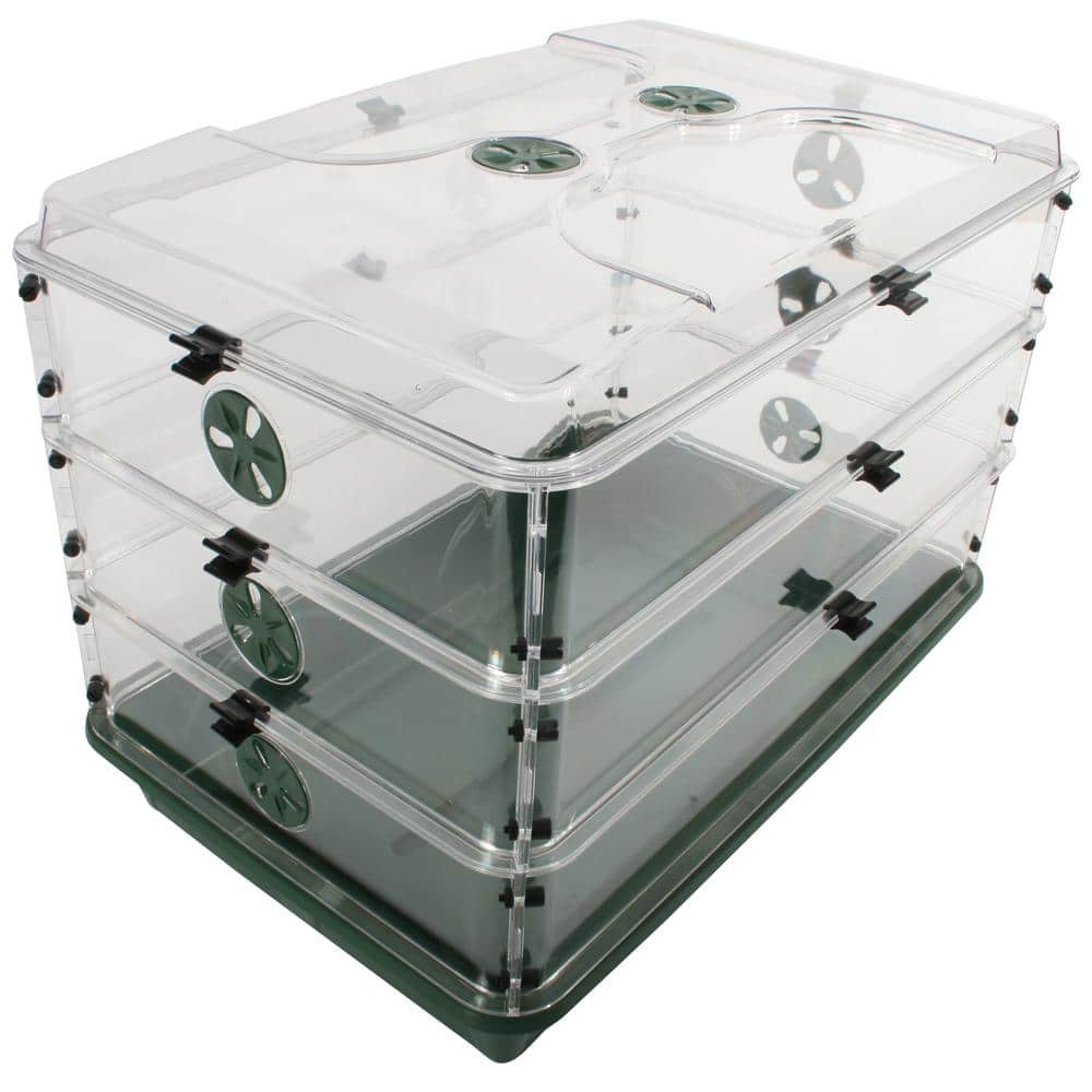 24 in. x 15 in. x 16.75 in. Domed Herb and Seed Propagator with 3 Height Extensions and Secure Clip Set - Hercitys