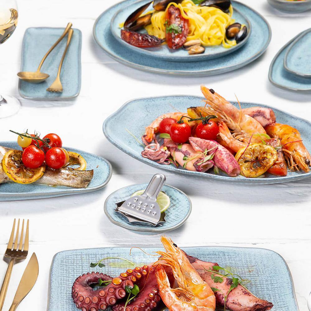 11.16 oz. Breeze Light Blue Stoneware Coup Mug (Set of 4) - Hercitys