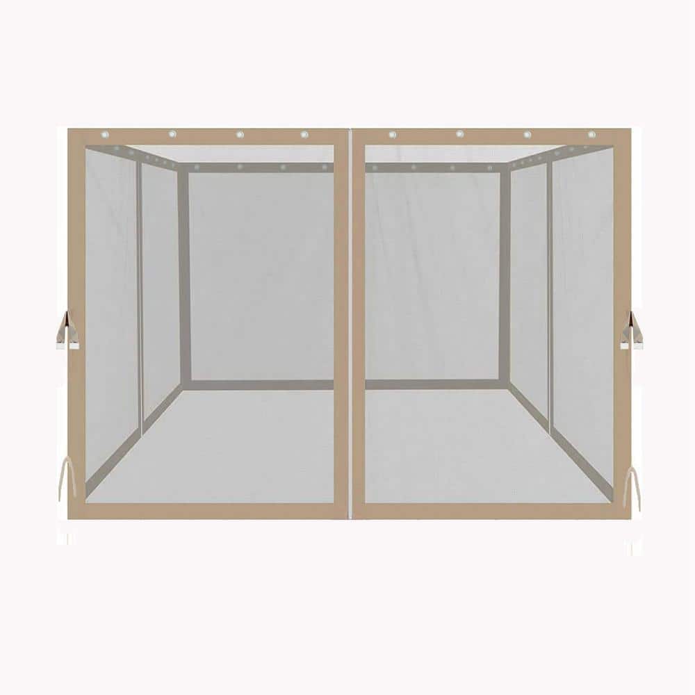 10 ft. x 10 ft. Gazebo Replacement Mesh Mosquito Netting Screen Walls, 4-Panel Sidewalls with Zippers - Hercitys