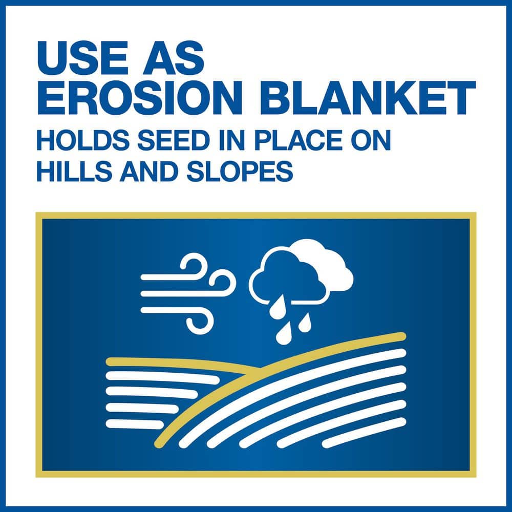 4 ft. W, 50 ft. L Wheat Straw Seed Starter Germination Blanket Weed-Free Biodegradable for Hills and Slopes - Hercitys