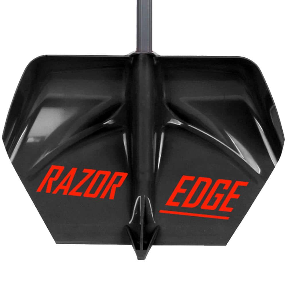 21 in. Crack Jumper Curb Scoop, Adjust 38 in. Vinyl-Coated Metal Handle, ABS-Plastic Blade, Ergonomic Grip Snow Shovel - Hercitys