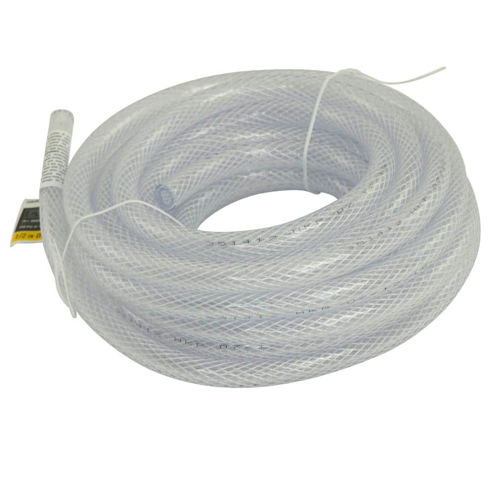 1/2 in. O.D. x 1/4 in. I.D. x 20 ft. PVC Braided Vinyl Tube - Hercitys