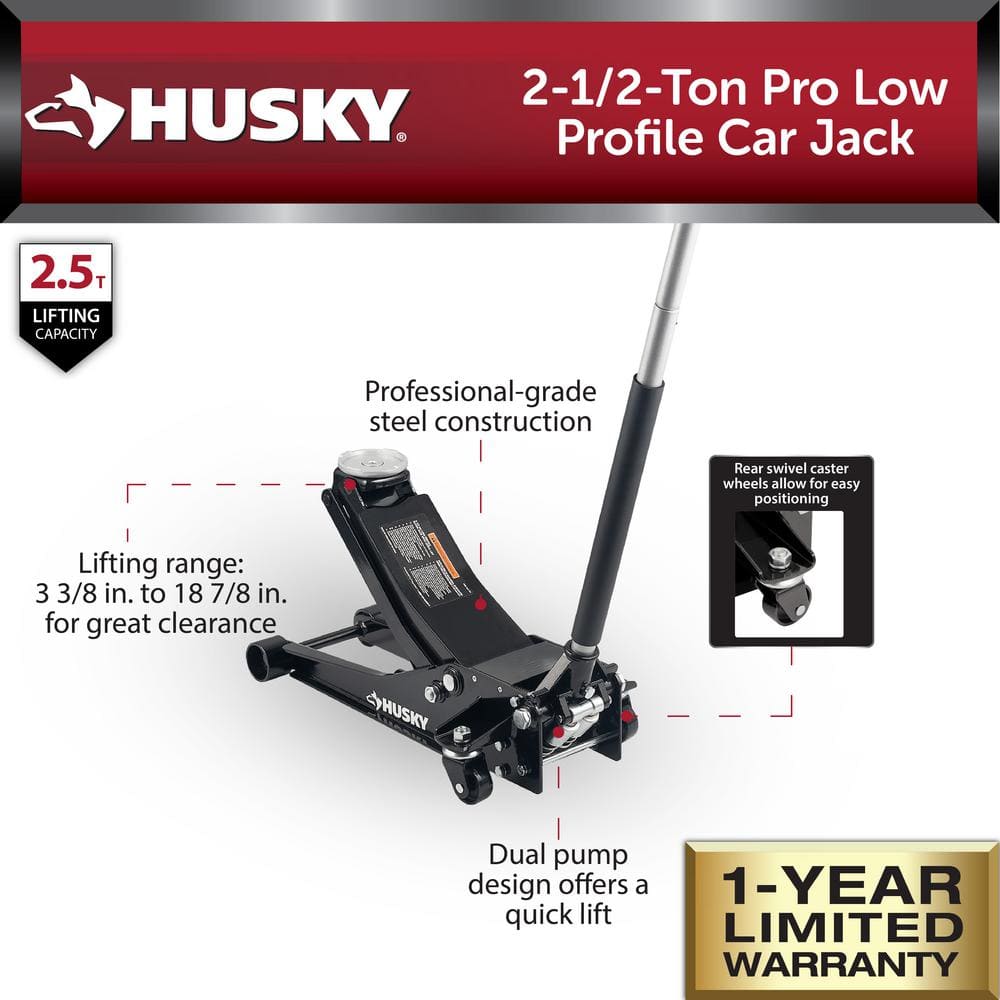2.5-Ton Pro Low Profile Floor Jack - Hercitys