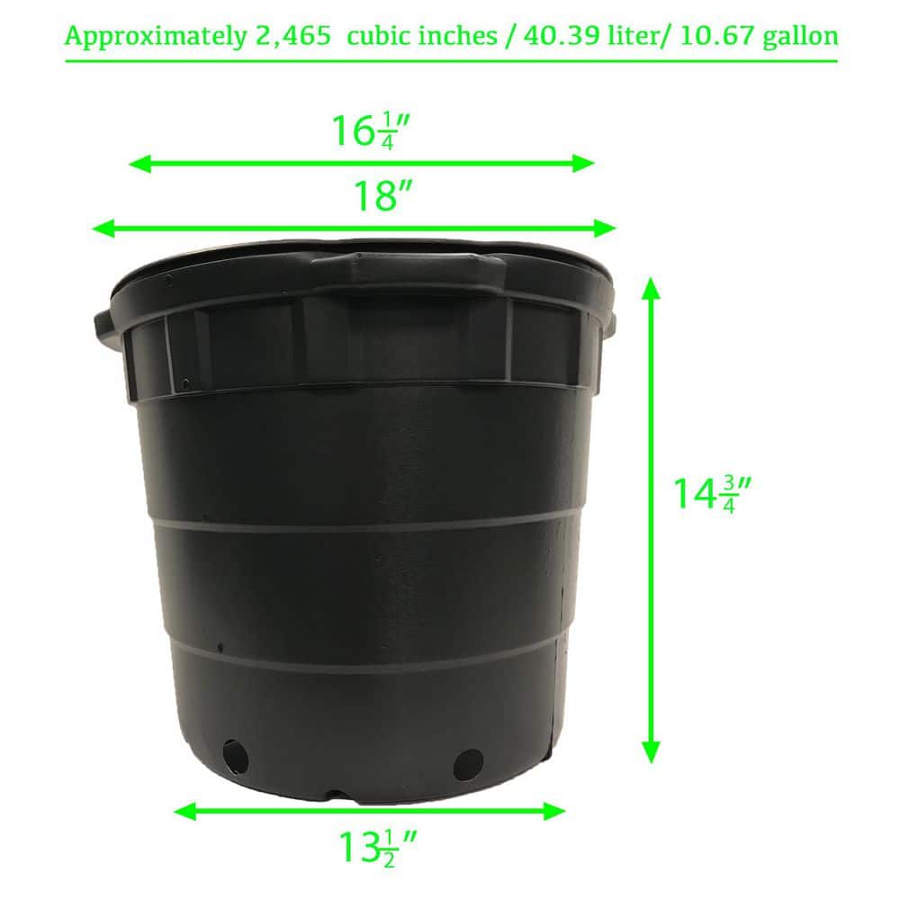 10 Gal. Round Plastic Nursery Pots (20-Pack) - Hercitys
