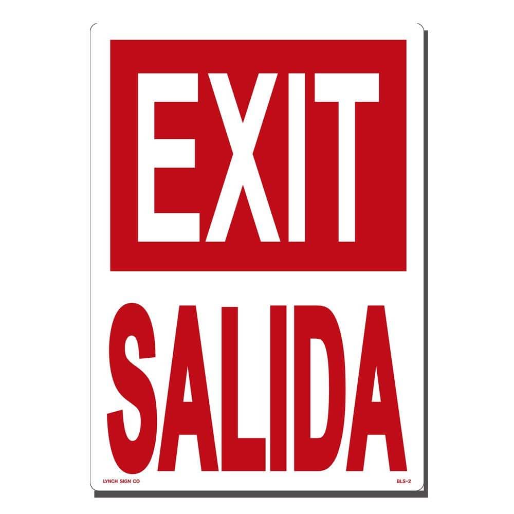 10 in. x 14 in. Exit/Salida Sign Printed on More Durable, Thicker, Longer Lasting Styrene Plastic - Hercitys