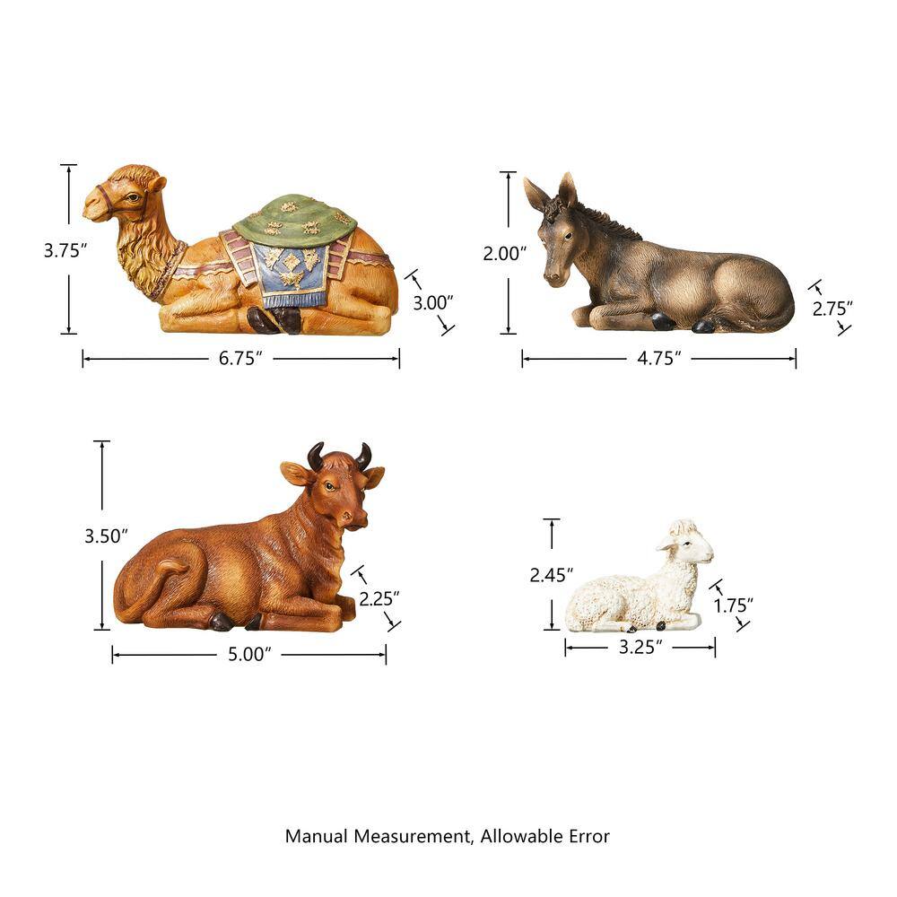 10 in. H Resin Nativity Figurine Set (12-Pieces) - Hercitys