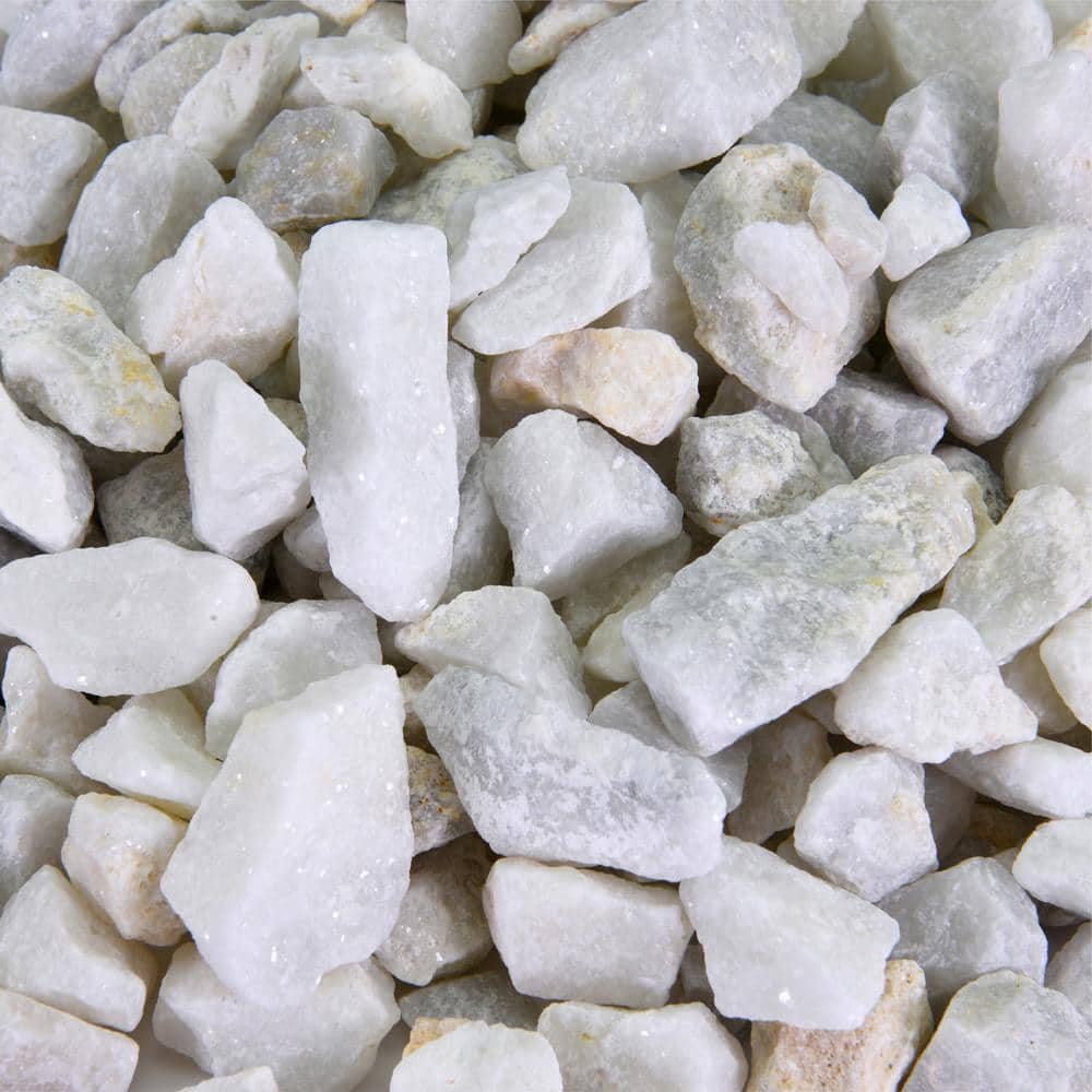 0.25 cu. ft. 3/4 in. White Ice Crushed Landscape Rock for Gardening, Landscaping, Driveways and Walkways - Hercitys
