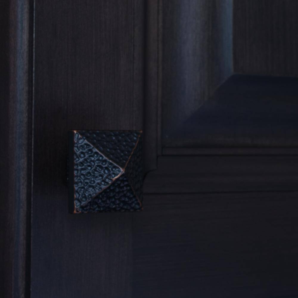 1-1/8 in. Oil Rubbed Bronze Hammered Pyramid Cabinet Knob (10-Pack) - Hercitys