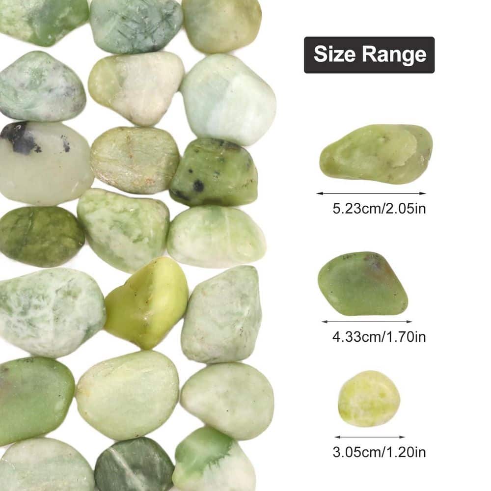 1-2 in. Jade River Rocks Landscaping-Polished Pebbles for Plants-Garden Decorative Stones, 20 lbs. Bag - Hercitys