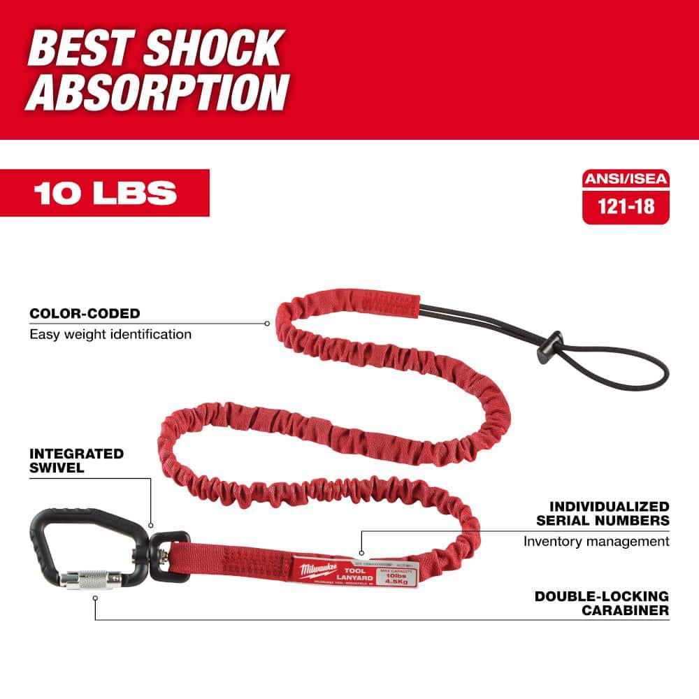 10 lbs. Extended Reach Locking Tool Lanyard - Hercitys