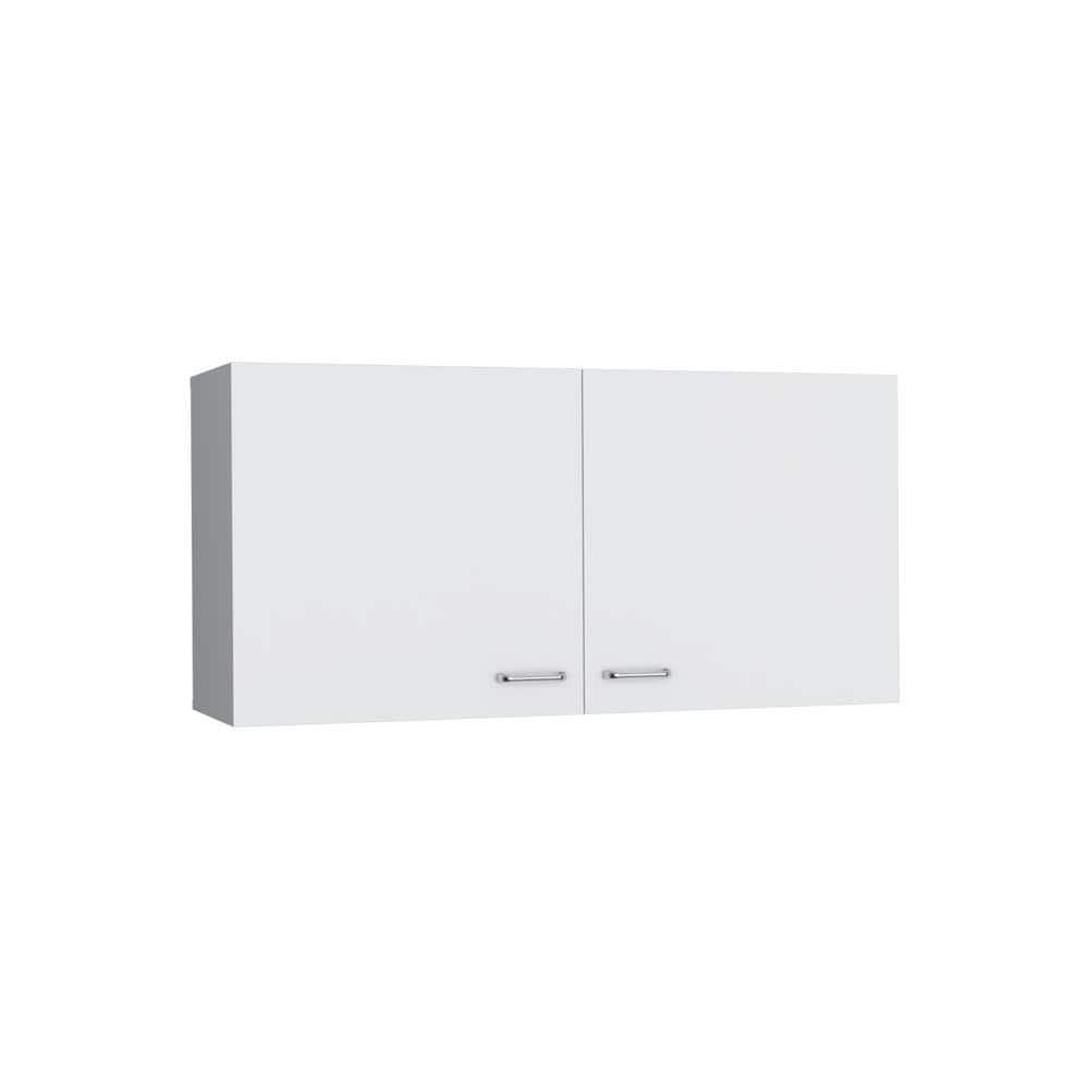 39.30 in. W x 12.60 in. D x 19.30 in. H Ready to Assemble Wall Cabinet in White with Double Door - Hercitys