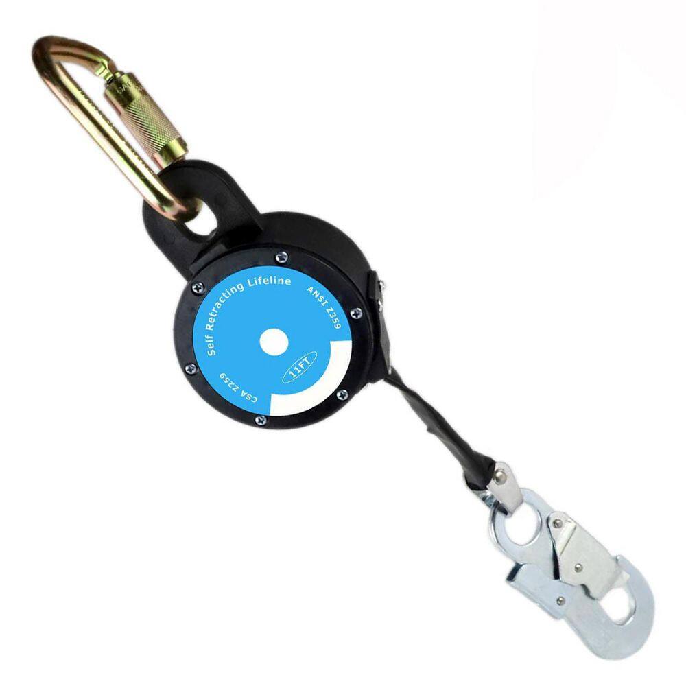 11 ft. Self Retracting Lifeline with No Tangle Lightweight Housing for Fall Arrest Protection OSHA/ANSI Compliant - Hercitys