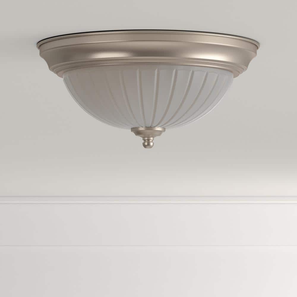 11 in. Brushed Nickel LED Flush Mount (2-Pack) - Hercitys