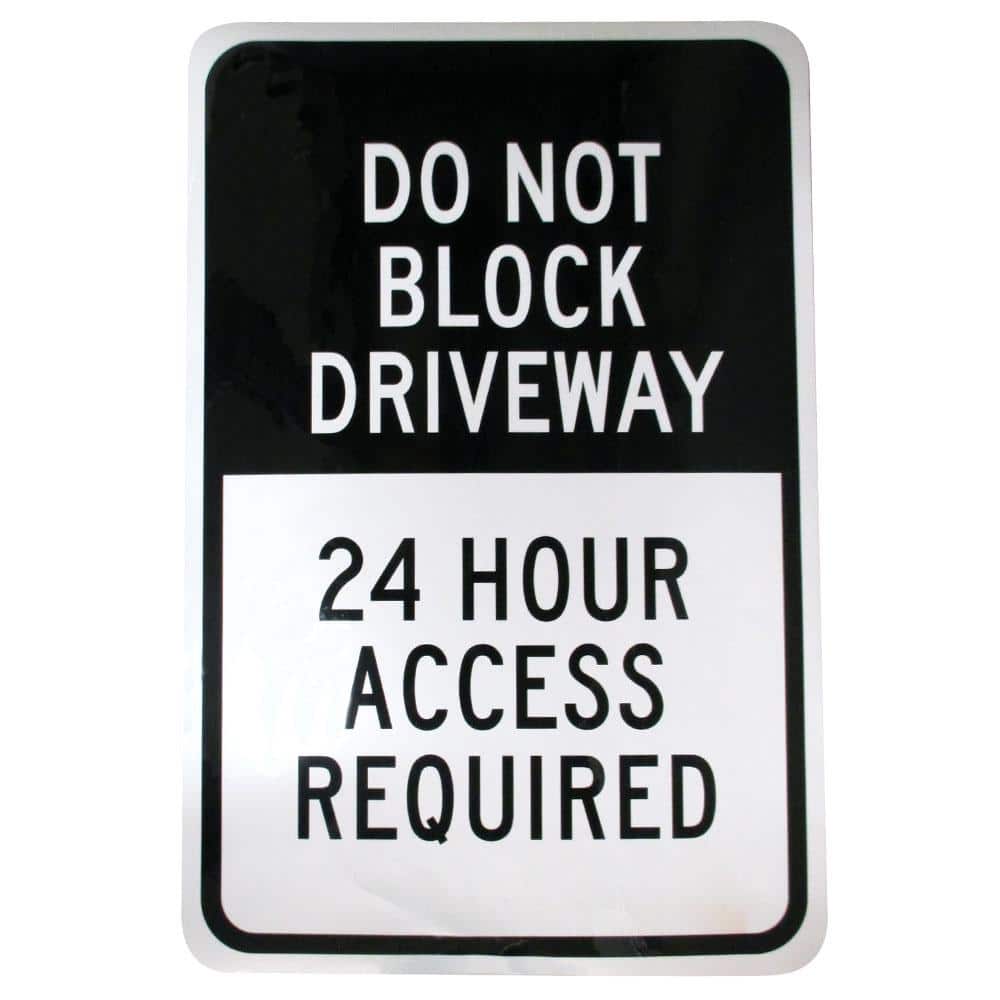 18 in. x 12 in. Aluminum Do Not Block Driveway Sign - Hercitys