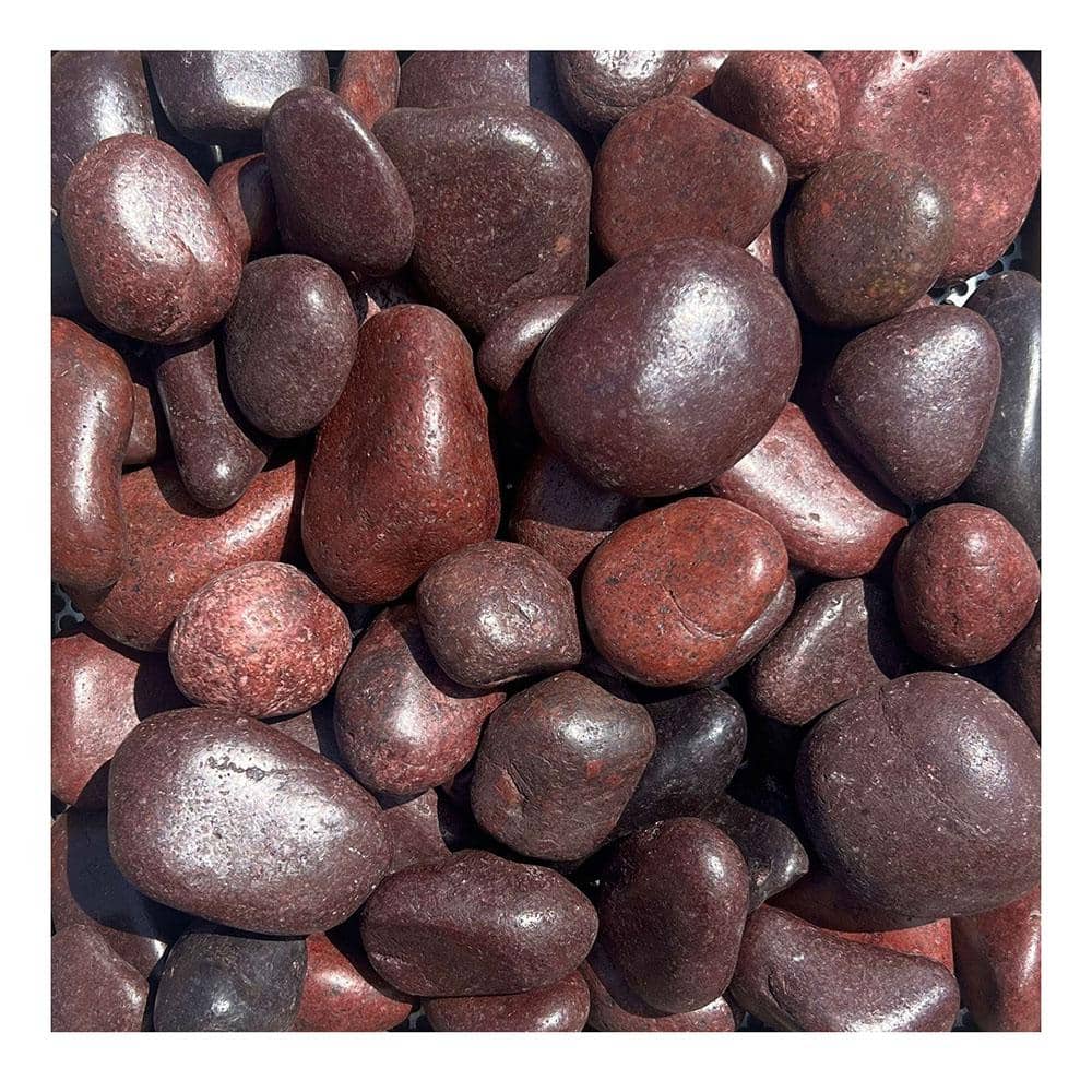 0.125 cu. ft. 1/2 in. – 1 in. 10 lbs. Red Polished Rock Pebbles for Planters, Gardens, Aquariums and More - Hercitys