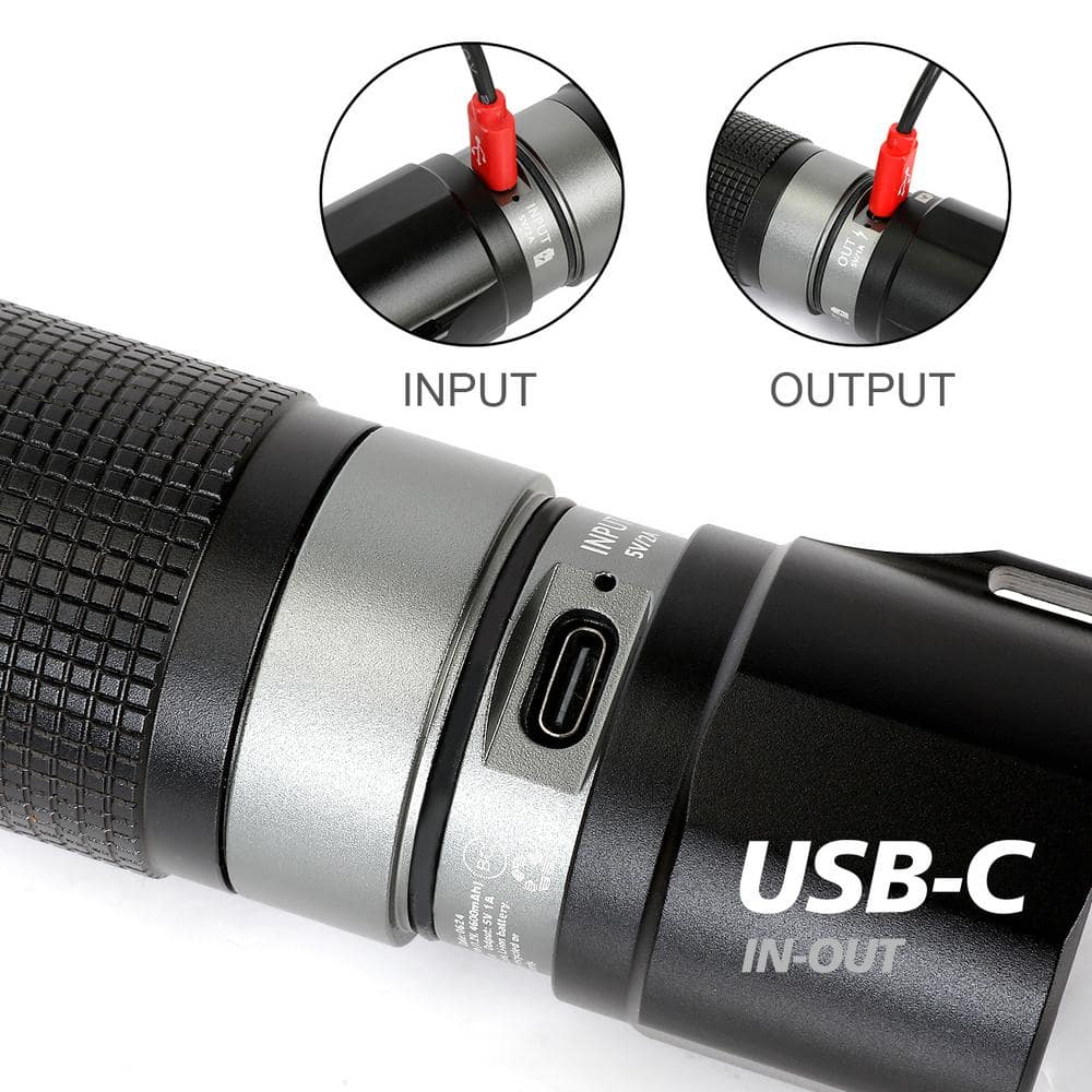 10000 Lumens Dual Power Focusing Aluminum Rechargeable Flashlight - Hercitys