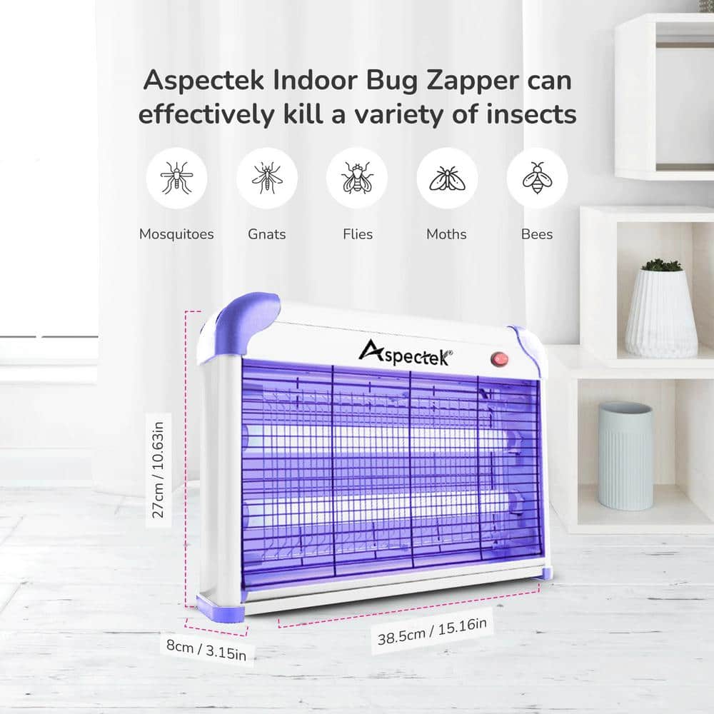20-Watt Bug Zapper and Electric Indoor Insect Killer Including 2 Free Replacement Bulbs (Purple) - Hercitys
