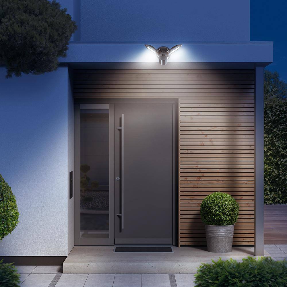 30-Watt Bronze Outdoor Integrated LED Twin Head Motion-Activated Flood Light, 3000 Lumens - Hercitys