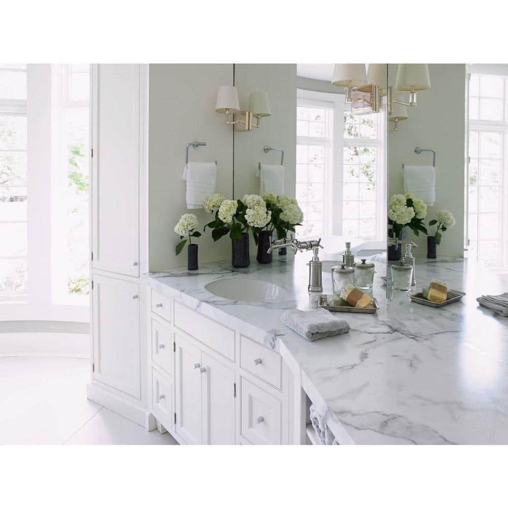 5 ft. x 12 ft. Laminate Sheet in 180fx Calacatta Marble with Etchings Finish - Hercitys