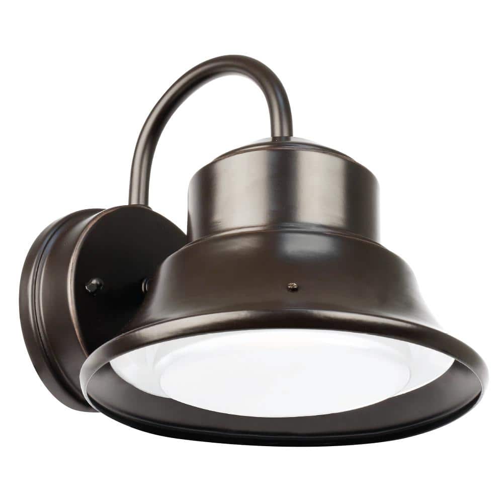 1000 Lumen Integrated LED Bronze Dusk to Dawn Bell Wall Light, 4000K - Hercitys