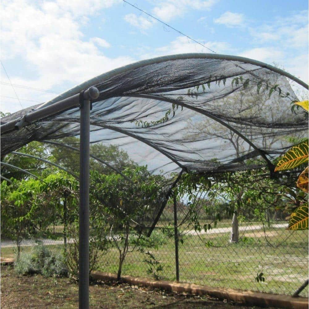 10 ft. x 50 ft. 40% Sunblock Shade Cloth Cover with Clips for Plants, Black - Hercitys
