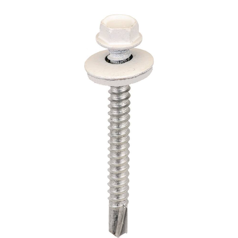 #12 2 in. Metal to Metal Hex Screws in White (Bag of 250) - Hercitys