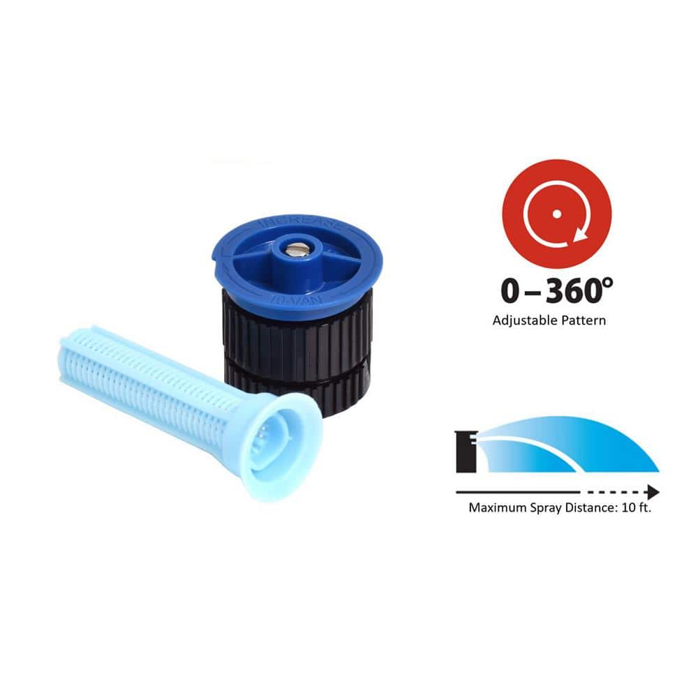 10-VAN Sprinkler Nozzles, 0-360 Degree Pattern, Adjustable 8-10 ft. (25-Pack) - Hercitys