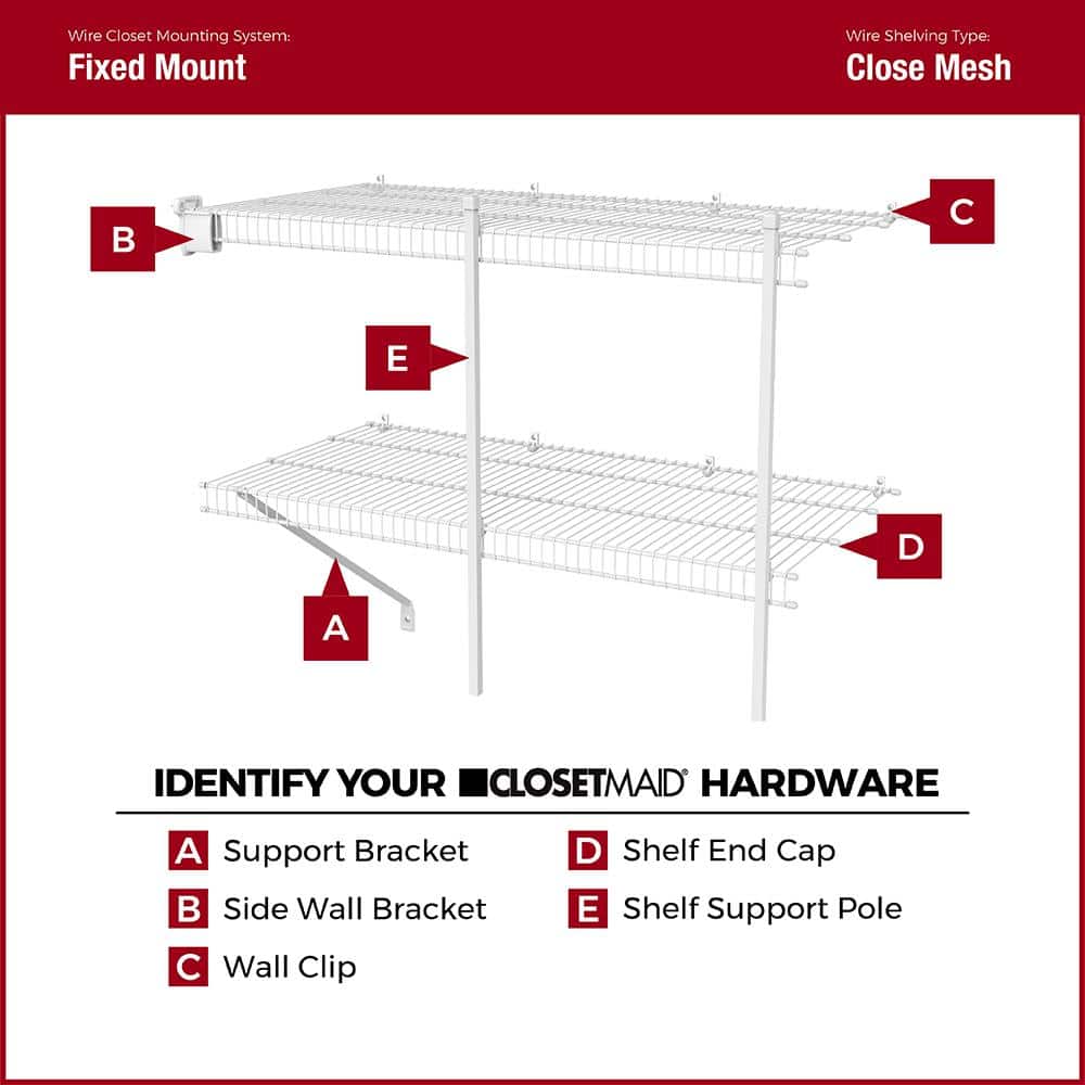 12 in. D x 36 in. W x 54 in. H White Wire Fixed Mount Pantry Closet Kit With Baskets - Hercitys