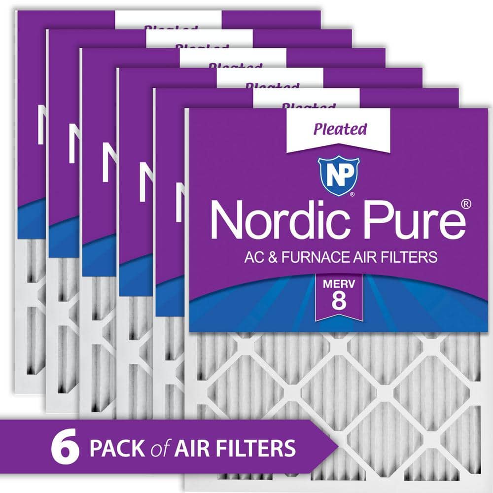 16 in. x 25 in. x 1 in. Dust Reduction Pleated MERV 8 Air Filter (6-Pack) - Hercitys