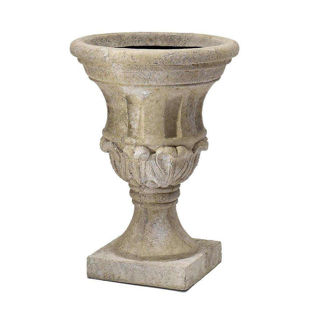 18 in. Natural Luzon Lava Stone Urn Planter - Hercitys