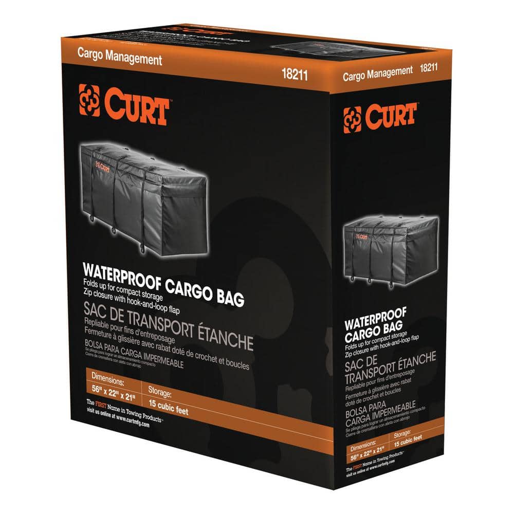 56 in. x 22 in. x 21 in. CURT Hitch Cargo Carrier Bag (Water, UV-resistant black vinyl) - Hercitys