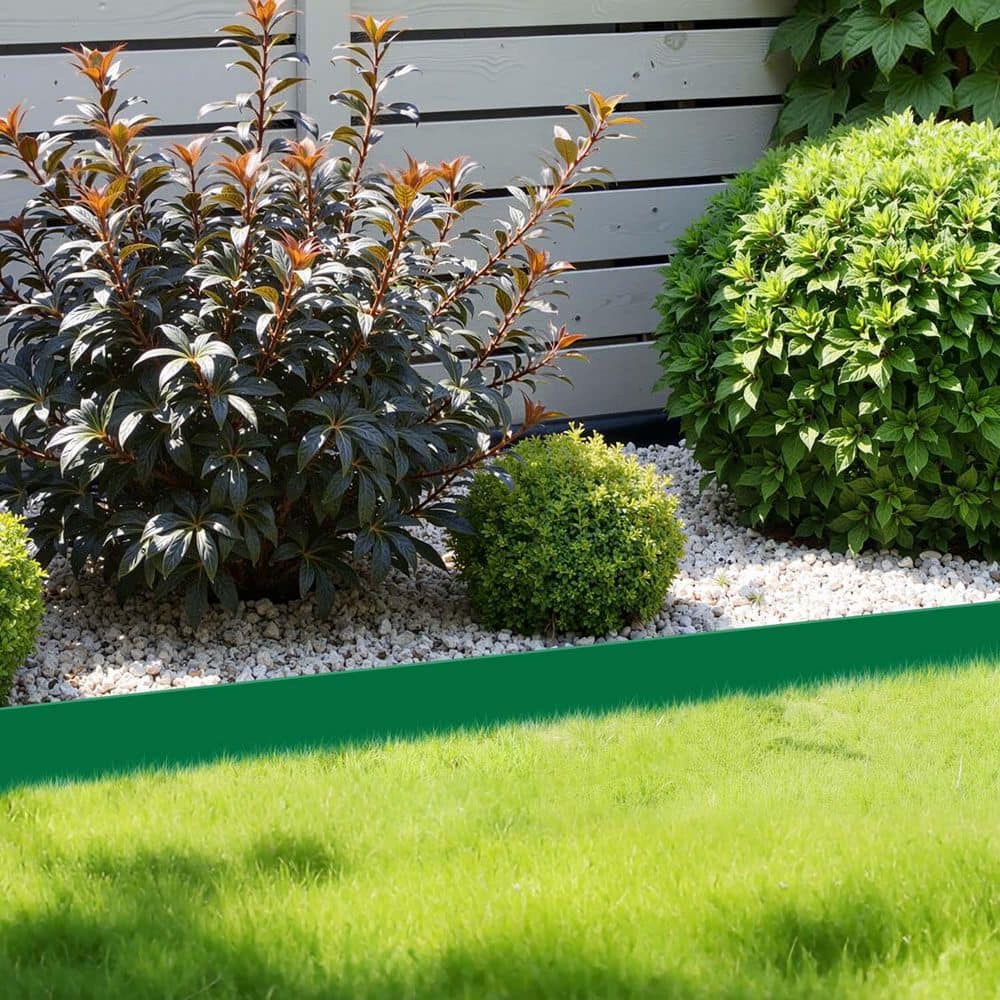 42 in. x 0.2 in. x 5 in. Green Metal Edging for Landscaping, Edging for Durable and Waterproof Garden Borders 2-Pack - Hercitys