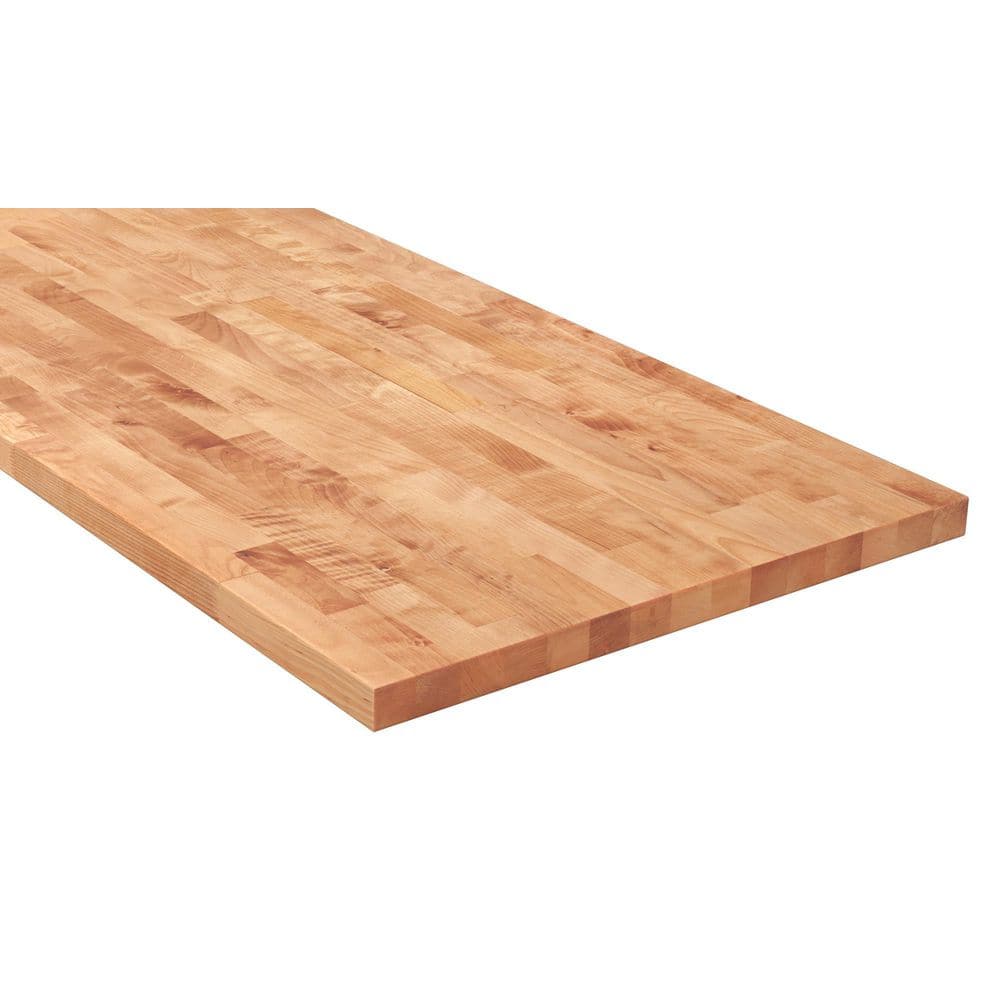 4 ft. L x 30 in. D Unfinished Birch Solid Wood Butcher Block Desktop Countertop With Eased Edge - Hercitys